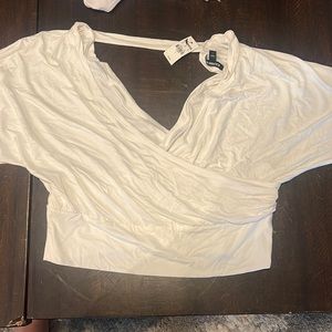 Cute express long sleeve crop top